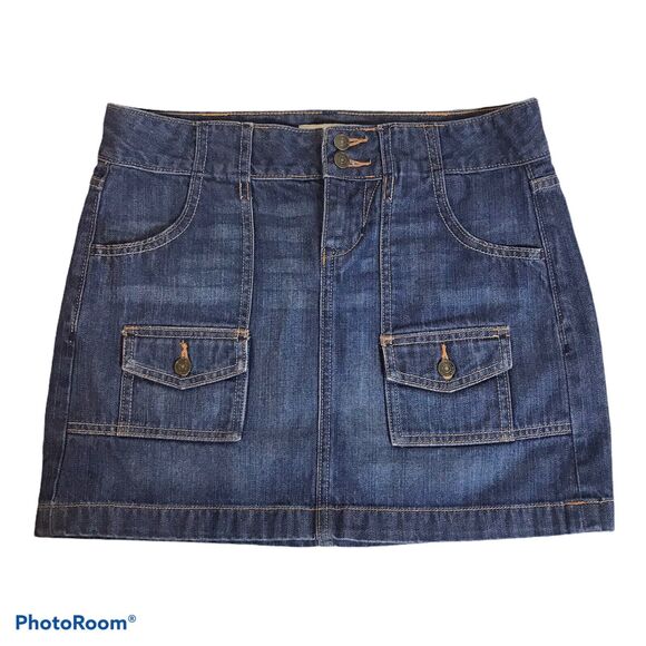 Old Navy Dresses & Skirts - Old Navy Denim Skirt Womens Sz 2 R Cotton Mini Medium Blue Wash Pocket Detail